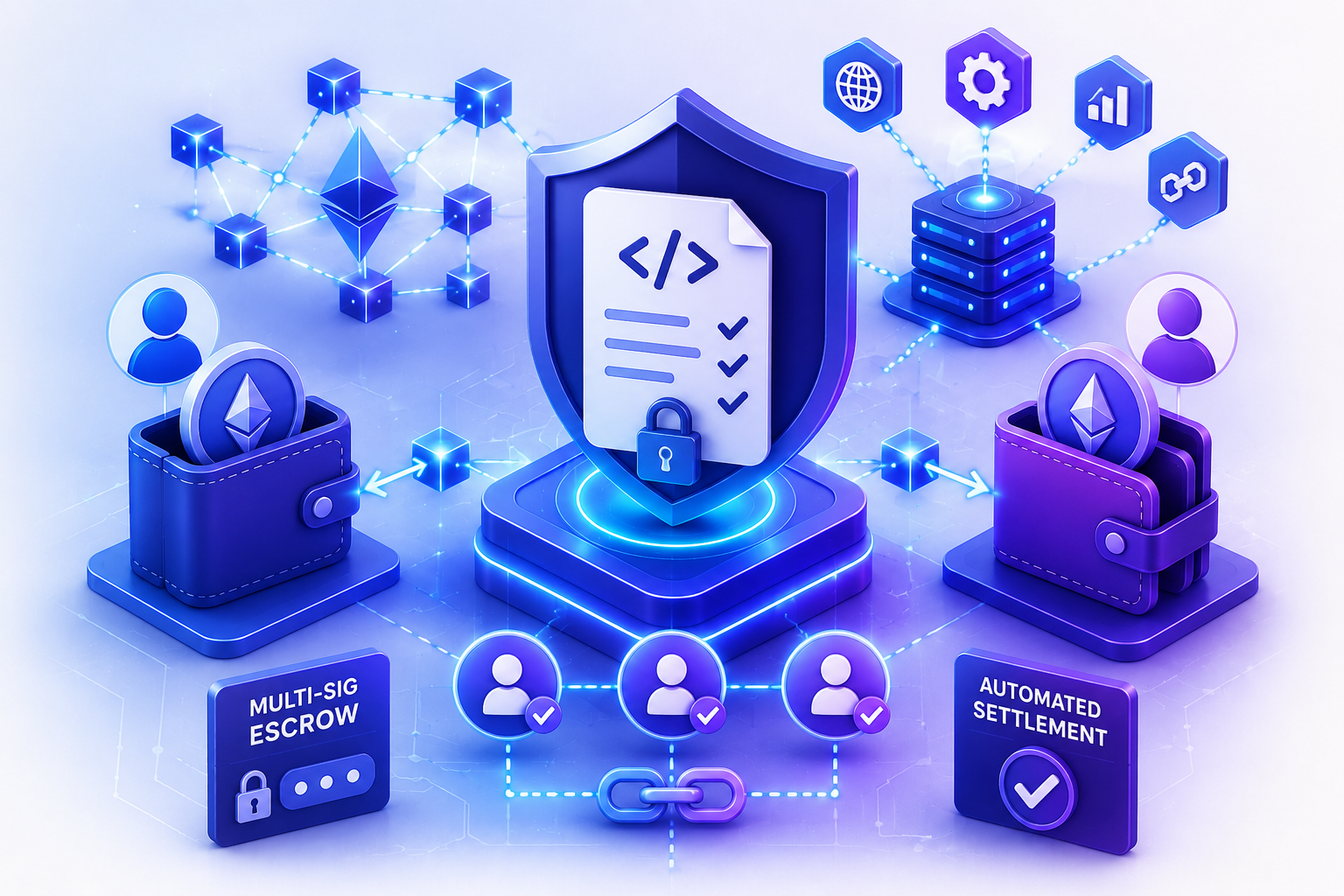 Decentralized Smart Contract Escrow & Settlement Protocol